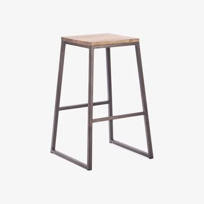 Cult Furniture Consec Metal Kitchen Stool, Elm Wood Leg Colour: Rustic