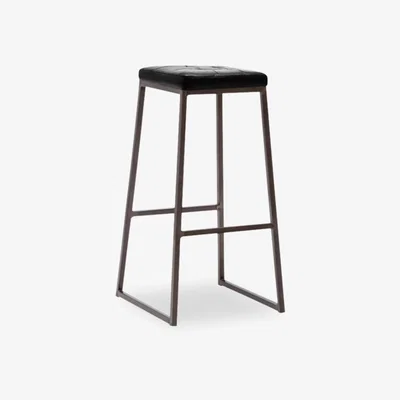 Cult Furniture £30  Off   Consec Metal Bar Stool, Black Leg Colour: Rustic