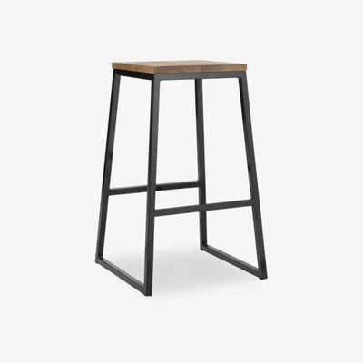 Cult Furniture Consec Metal Kitchen Stool, Elm Wood Leg Colour: Black