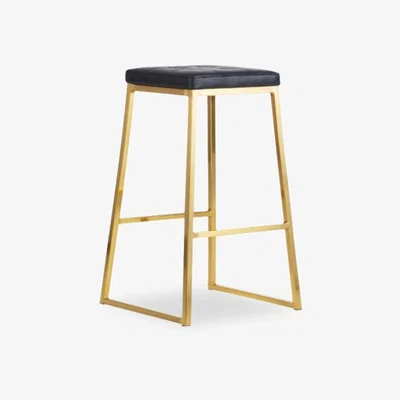 Cult Furniture Consec Metal Kitchen Stool, Black Leg Colour: Brass