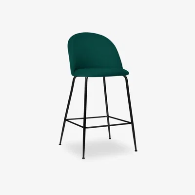 Cult Furniture £30  Off   Heather Kitchen Stool, Teal Velvet Colour: Black