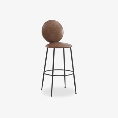 Cult Furniture £10  Off  Regent Bar Stool with Backrest, Vintage Tan