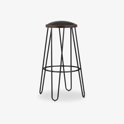 Cult Furniture Hairpin Metal Bar Stool, Black Studs Leg Colour: Black