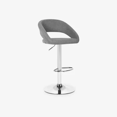 Cult Furniture Chicago Adjustable Kitchen Stool, Light Grey & Chrome Leg Colour: Chrome