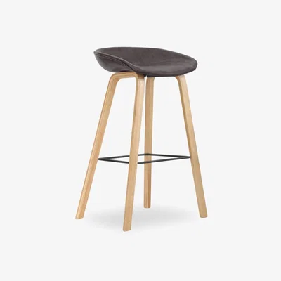 Cult Furniture Milano Bar Stool, Vintage Grey & Natural