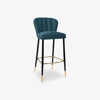 Cult Furniture Tribeca Bar Stool, Midnight Blue Velvet