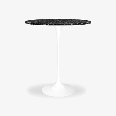 Cult Furniture £180 Off Fulham Round Bar Table, Black Terrazzo & White Size: 70cm