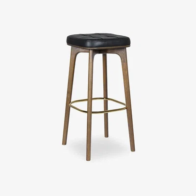 Cult Furniture Winchester Bar Stool, Vintage Black & Walnut