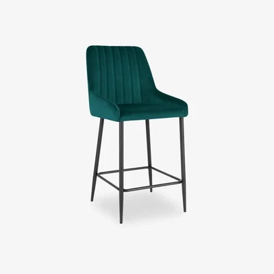 Cult Furniture Baldwin Kitchen Stool, Teal Velvet