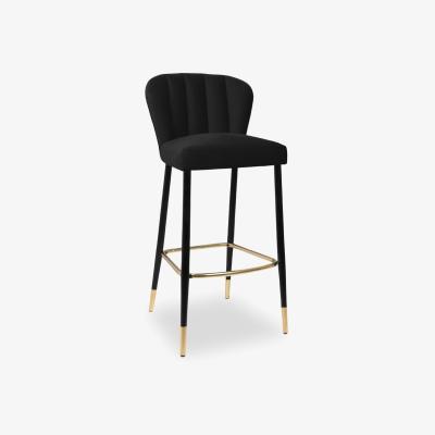 Cult Furniture Tribeca Bar Stool, Black Velvet