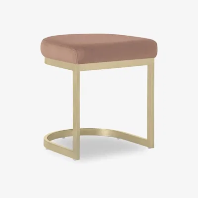 Cult Furniture Matteo Low Stool, Pink Recycled Velvet