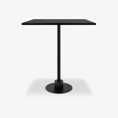 Cult Furniture Harrow Square Bar Table, Black Marble & Black Size: 80cm