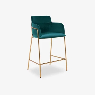 Cult Furniture Harriet Kitchen Stool, Teal Recycled Velvet