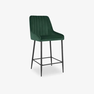 Cult Furniture Baldwin Kitchen Stool, Forest Green Velvet