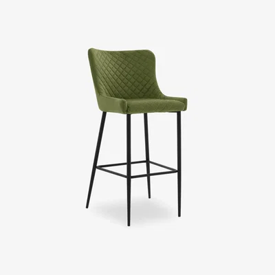 Cult Furniture Brooklyn Kitchen Stool, Moss Green Velvet Size: 65cm