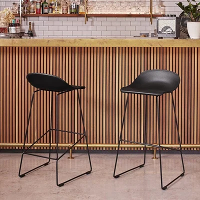 Cult Furniture Conway Plastic Bar Stool, Black
