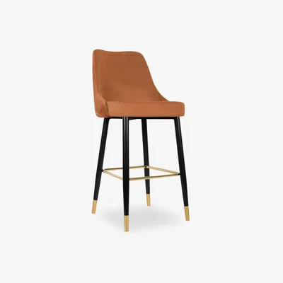 Cult Furniture Lucia Bar Stool, Burnt Orange Velvet