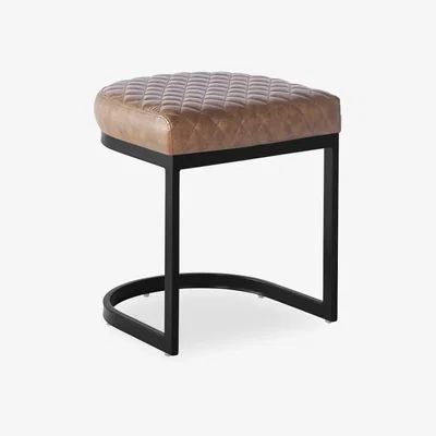 Cult Furniture Matteo Low Stool, Vintage Tan & Black