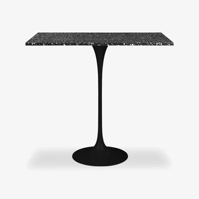 Cult Furniture £180 Off Fulham Square Bar Table, Black Terrazzo & Black Size: 80cm