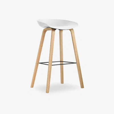 Cult Furniture £40 Off Milano Bar Stool, White & Natural Size: 75cm