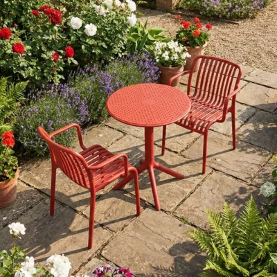 Dunelm Bergen Round Bistro Table with 2 Alma Armchairs