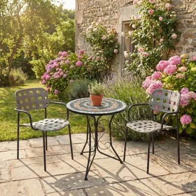 Dunelm Newark Bistro Table with 2 Karin Armchairs