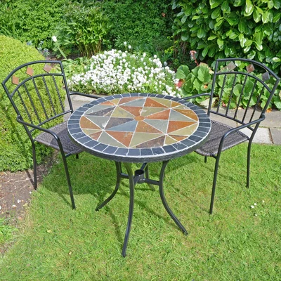 Dunelm Tampa 76cm Bistro Table Set with 2 Mayfield Chairs