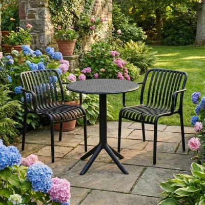 Dunelm Bergen Round Bistro Table with 2 Alma Armchairs