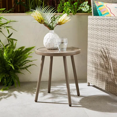 Dunelm Small Taupe Glass Bistro Table