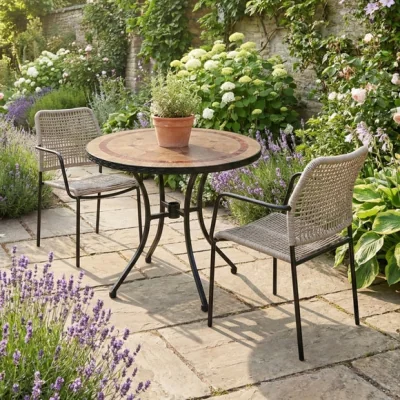 Dunelm Riverside Bistro Table with 2 Rivendale Chairs