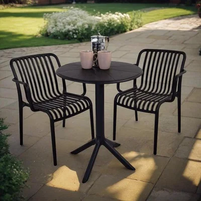 Dunelm Modura Anders Round Bistro Table with 2 Alma Armchairs