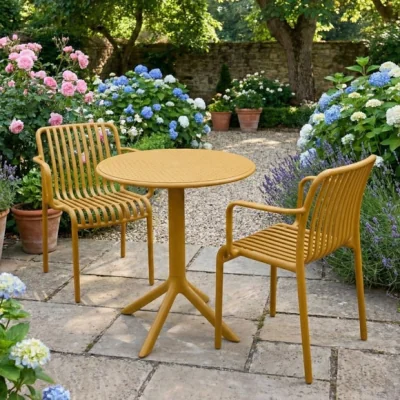 Dunelm Bergen Round Bistro Table with 2 Alma Armchairs
