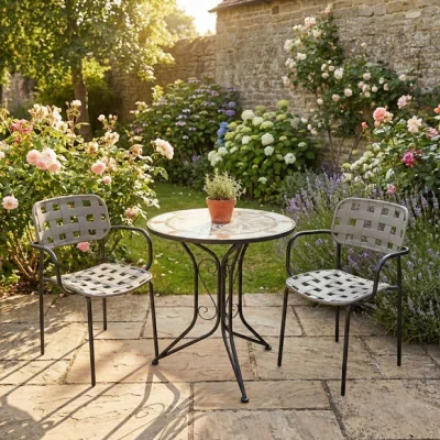 Dunelm Edmond Bistro Table with 2 Karin Armchairs