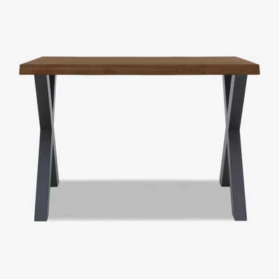 Furniture Village Bodahl - Compact Terra Raw Edge Bar Table with X-Shaped Legs - 160-cm - Desert
