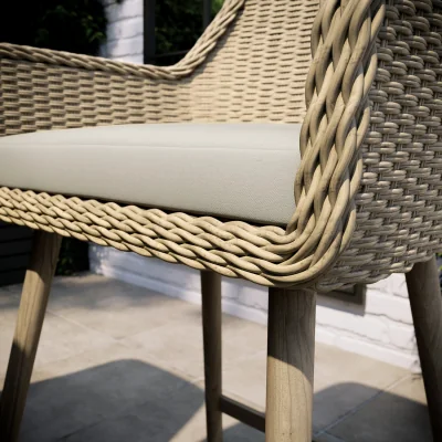 Furniture123 4 Seater Neutral Rattan Bar Table and Stools - Fortrose