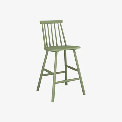 Furniture123 Olive Green Kitchen Stool with Back - 66cm - Cami