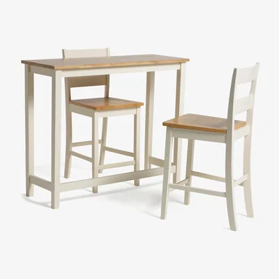 Habitat Habitat Chicago Solid Wood Bar Table & 2 Two Tone Stools
