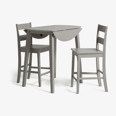 Habitat Habitat Chicago Extending Bar Table & 2 Stools - Grey