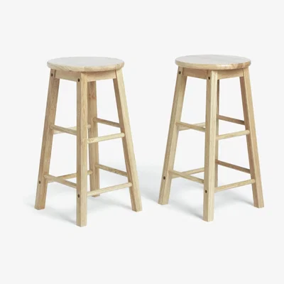 Habitat Habitat Pair of Solid Wood Kitchen Stools