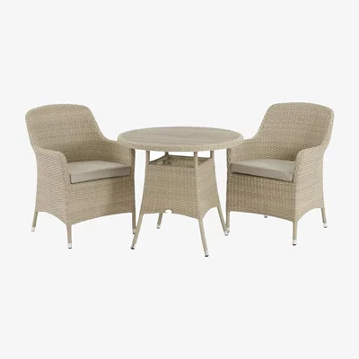 John Lewis Bramblecrest Tetbury 2-Seater Round Garden Bistro Table & Chairs Set, Nutmeg