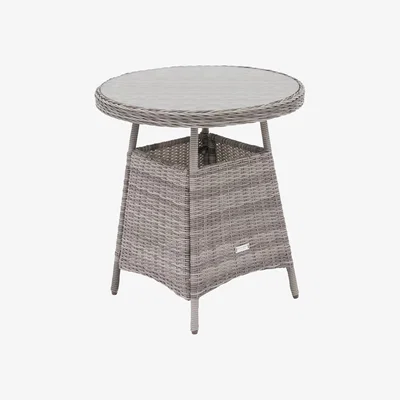 John Lewis John Lewis Rye Woven Round Garden Bistro Table, 70cm, Grey