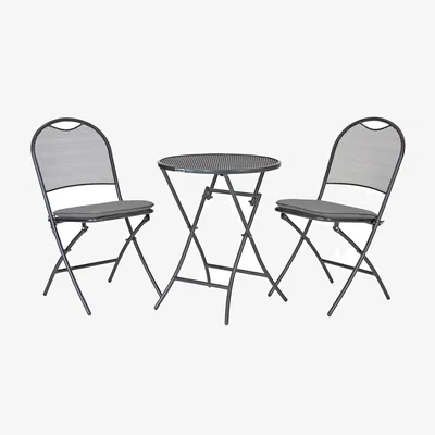John Lewis KETTLER Cafe Roma Foldable 2-Seater Round Garden Bistro Table & Chairs Set
