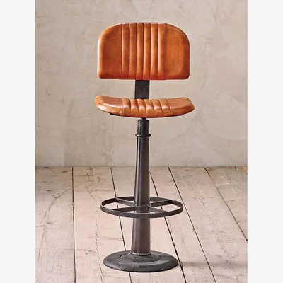 John Lewis Nkuku Narwana Leather Bar Chair, Aged Tan