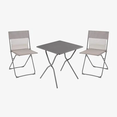 John Lewis Lafuma Balcony Folding 2-Seater Garden Bistro Table & Chairs Set