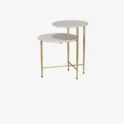 Knees Jett Metal with Stone Top Lamp Table