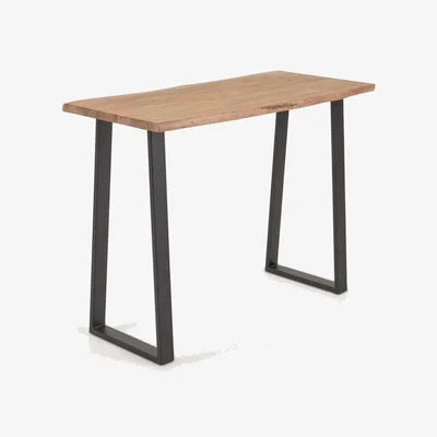 Kave Home Alaia bar table made from solid acacia wood with natural finish, 140 x 60 cm