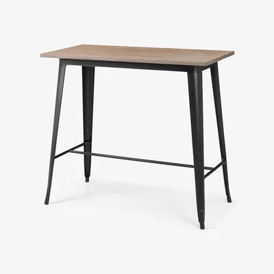 La Redoute Dublin Solid Elm Wood Industrial Bar Table (Seats 4)