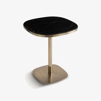 La Redoute Lixfeld Black Marble & Metal Bistro Table