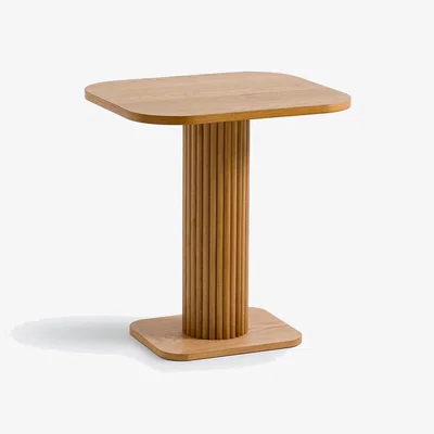 La Redoute Tamula Oak Bistro Table with 2 Place Settings