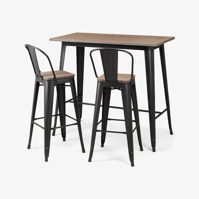 La Redoute Dalton Industrial Tolix Bar Table & Chair Set (Seats 2)